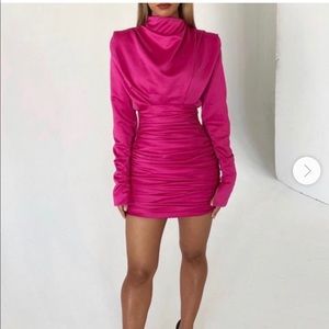 House of CB UK, hot pink satin dress. Brand new